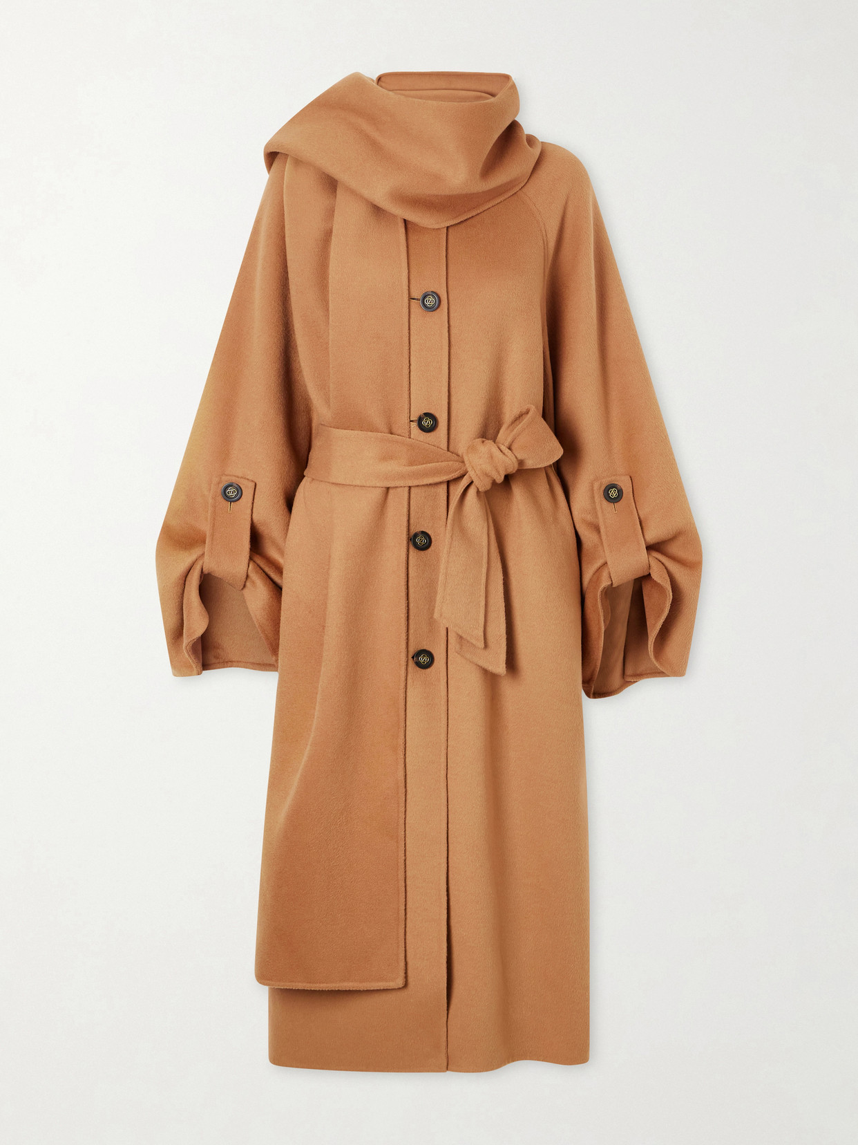 Zimmermann Valiant Scarf-detailed Wool-blend Coat In Brown