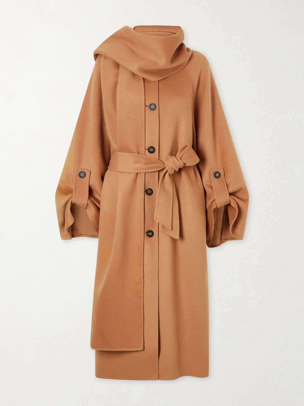 valiant belted scarf detailed wool blend coat