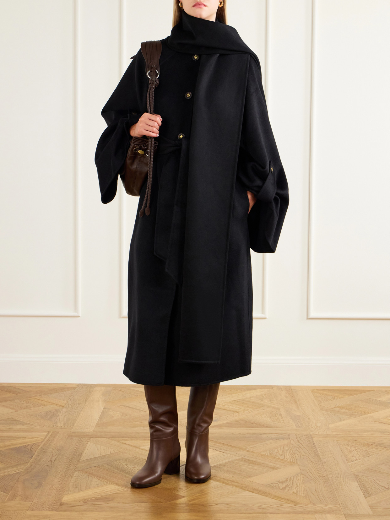 Valiant Scarf-Detailed Wool-Blend Coat