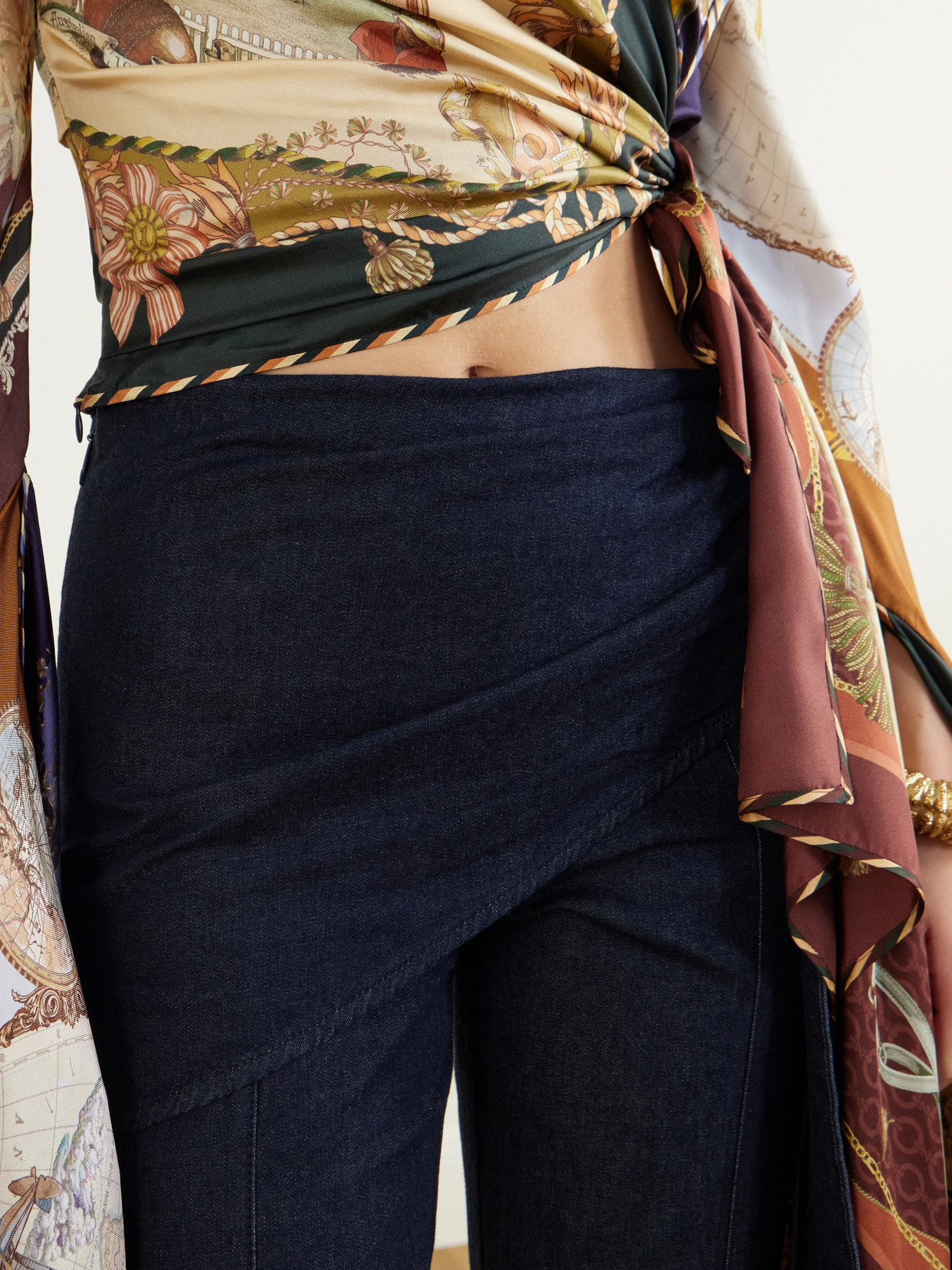 Valiant Draped Flared Jeans