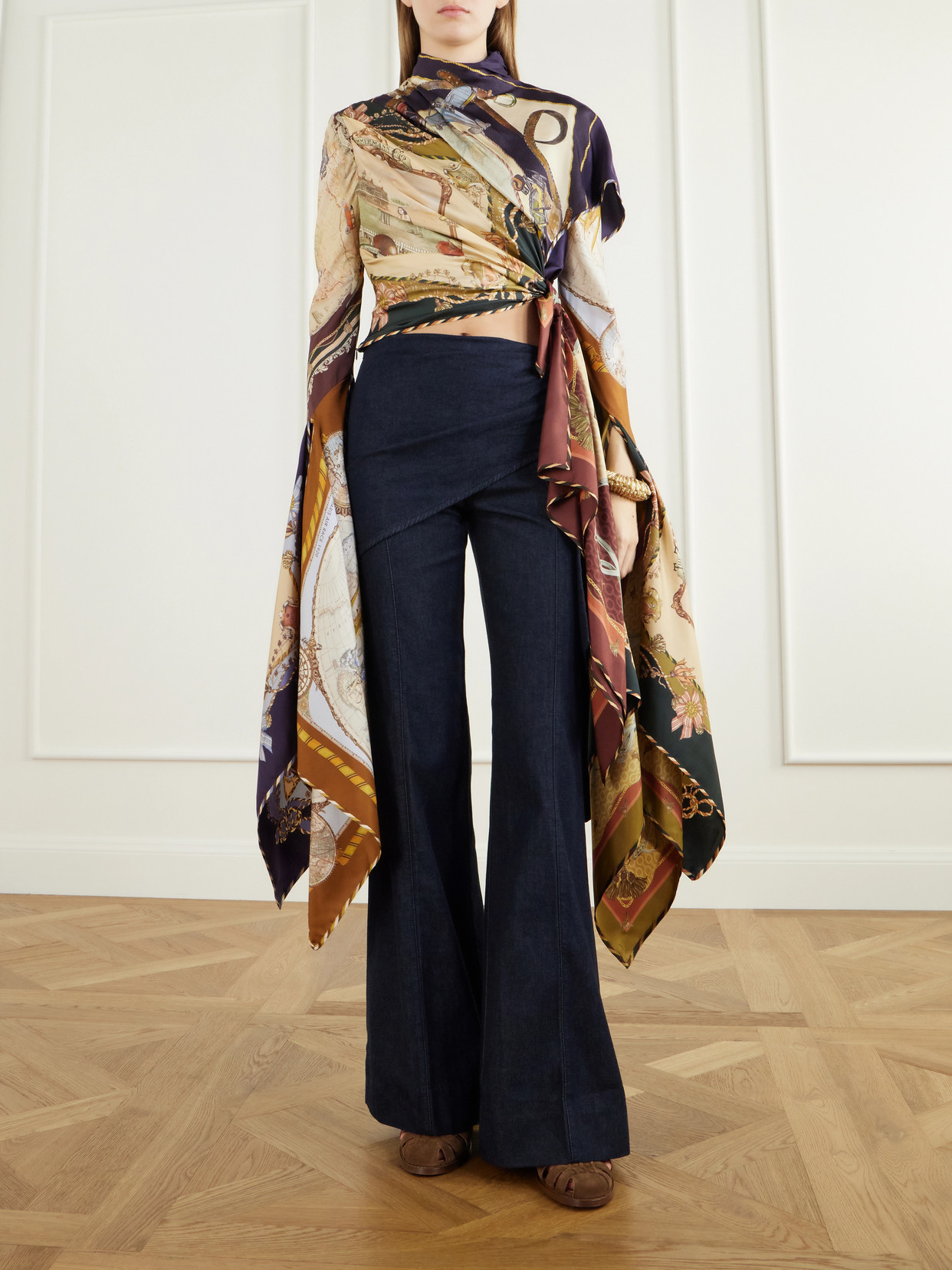 Valiant Draped Flared Jeans
