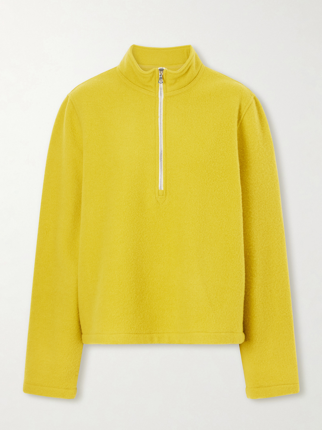 Rier City Virgin Wool-fleece Half-zip Sweater In Yellow