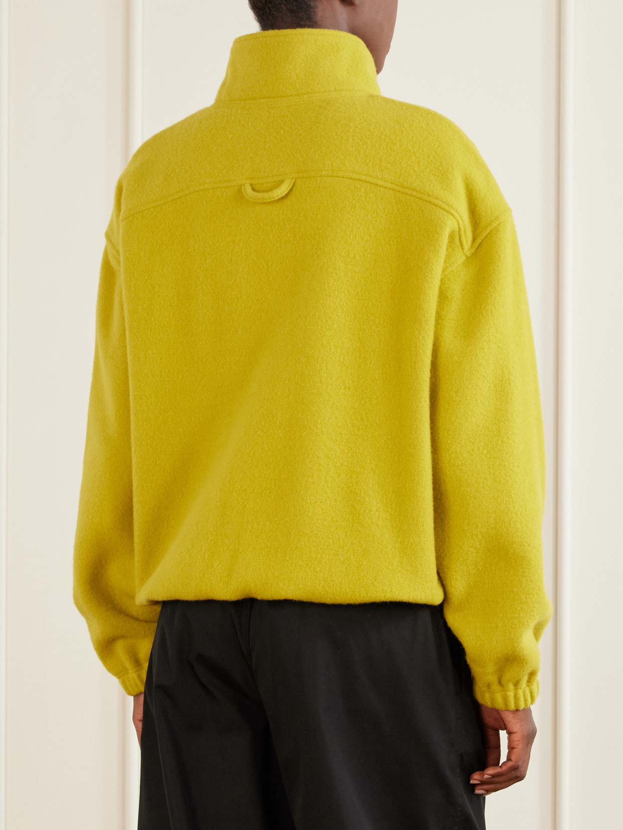 Rier Polar Wool-fleece Half-zip Sweatshirt In Yellow