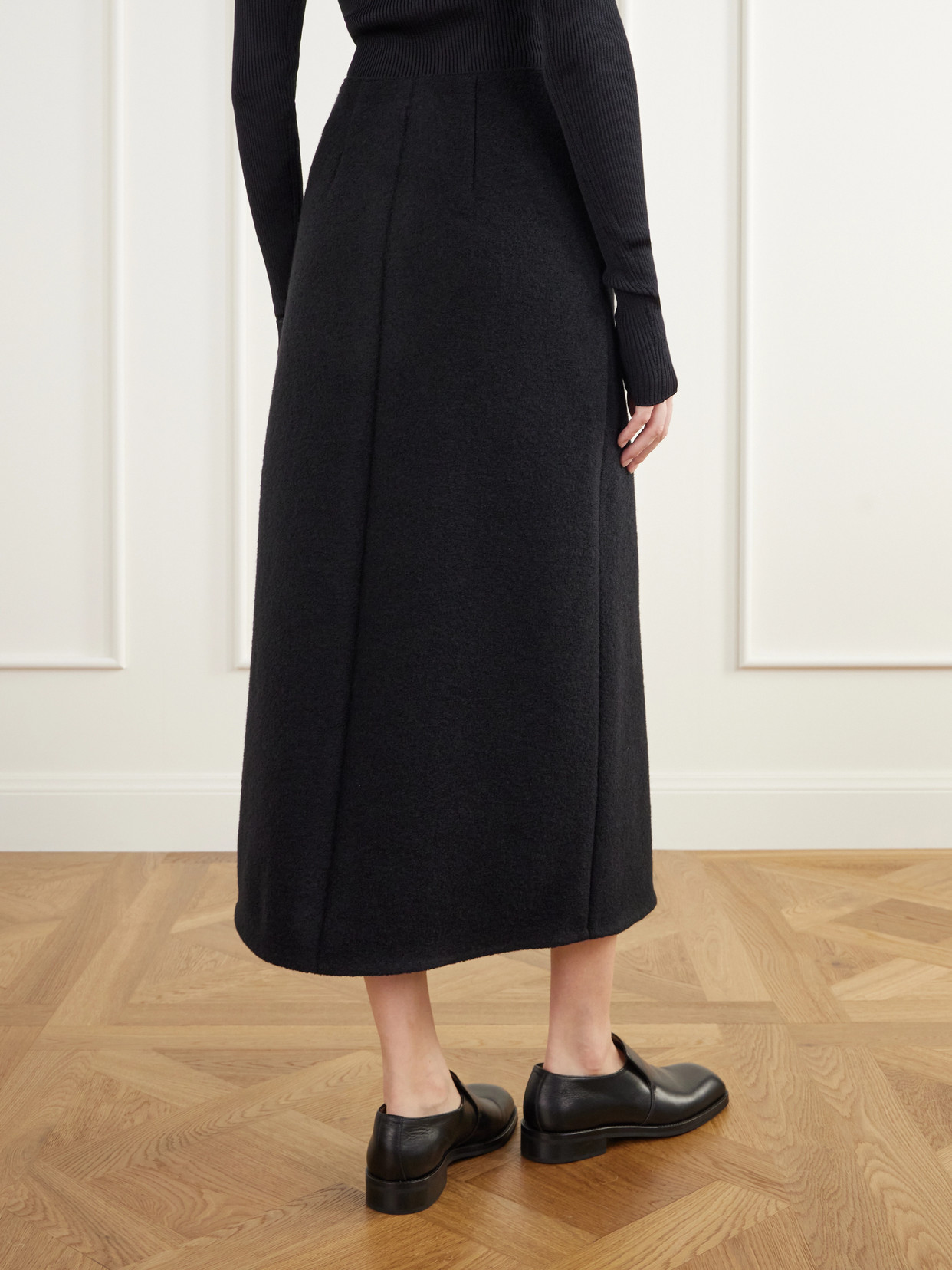 Walker Felted Wool-Fleece Wrap Midi