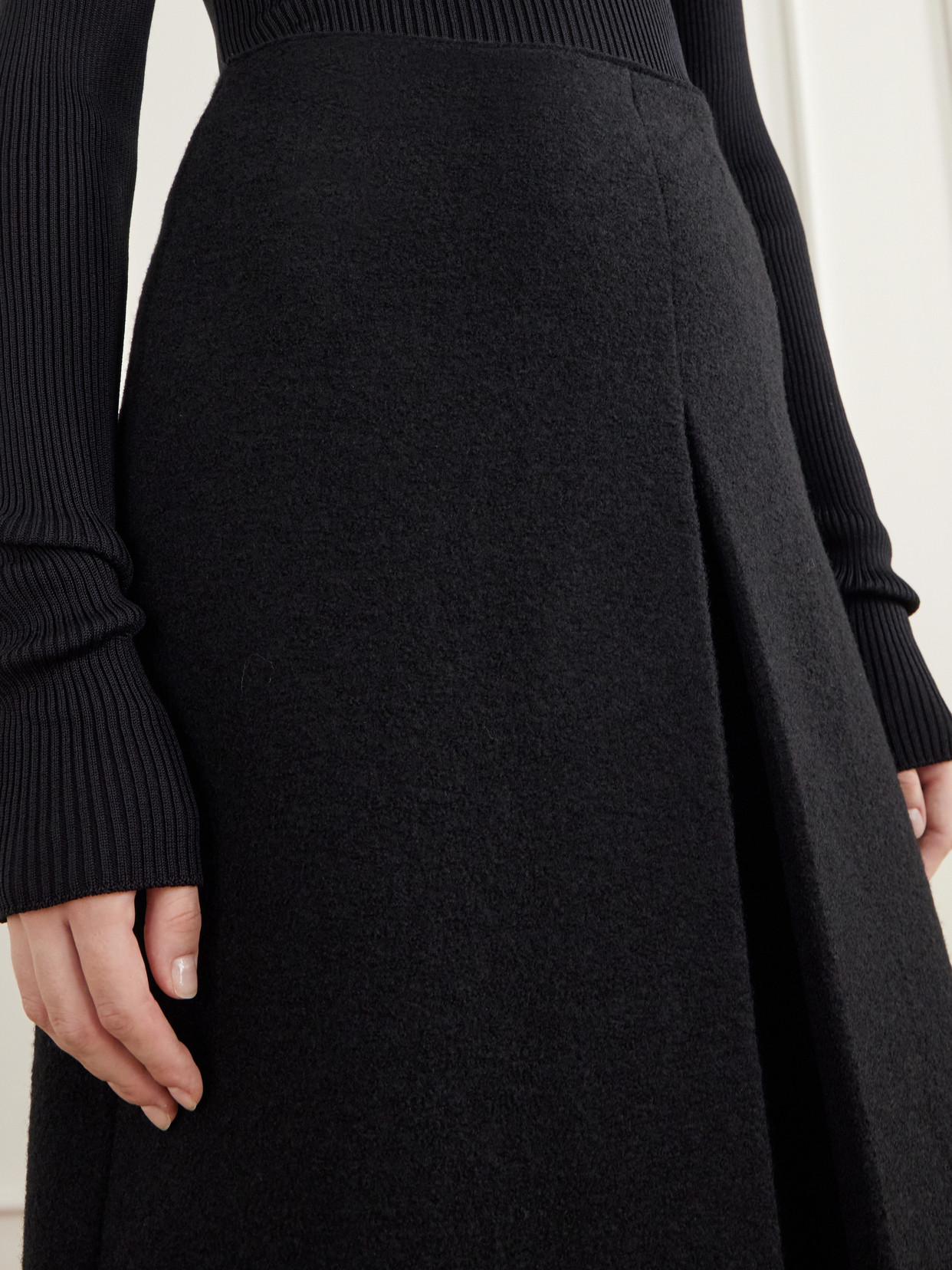 Walker Felted Wool-Fleece Wrap Midi