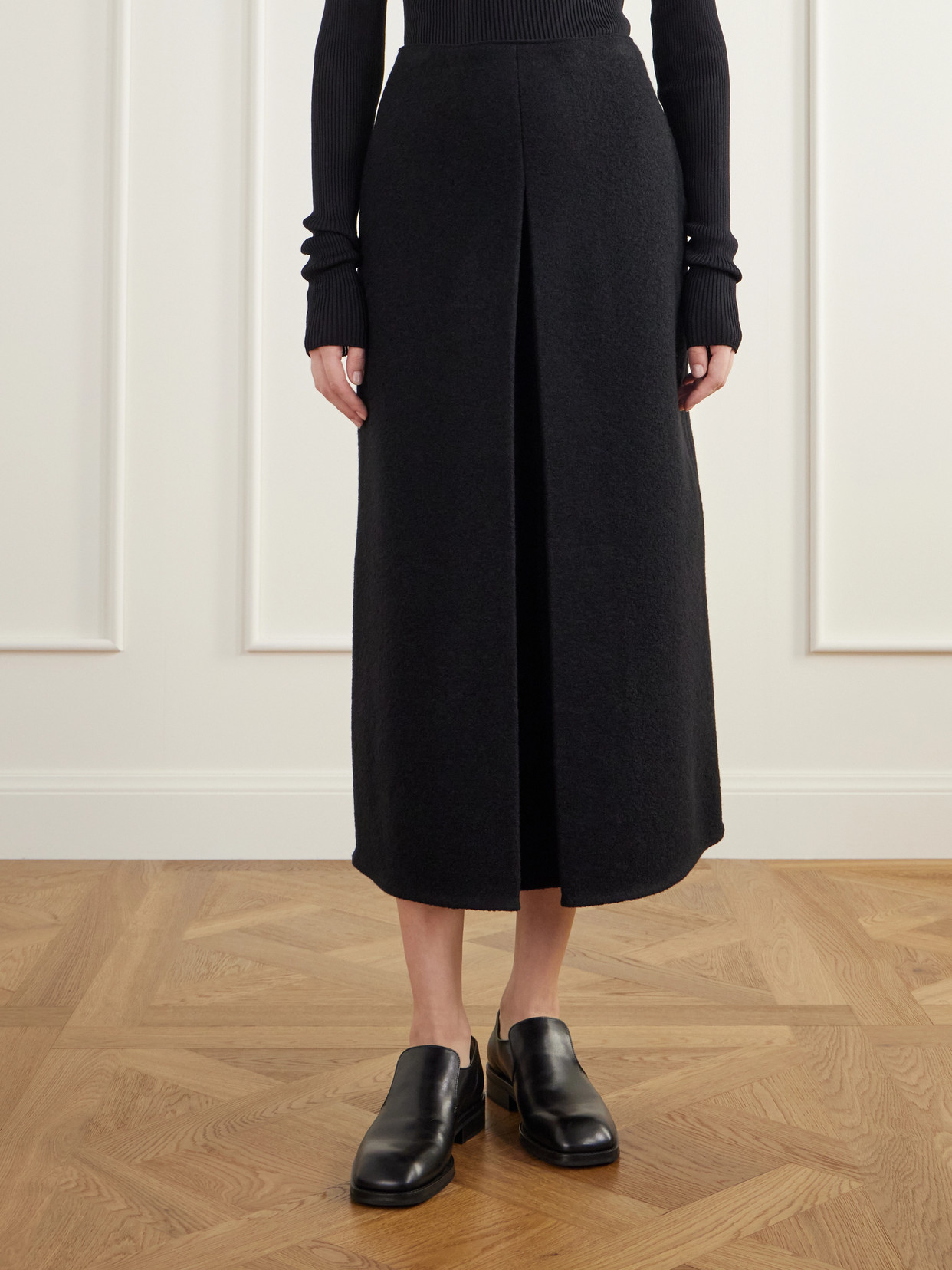 Walker Felted Wool-Fleece Wrap Midi