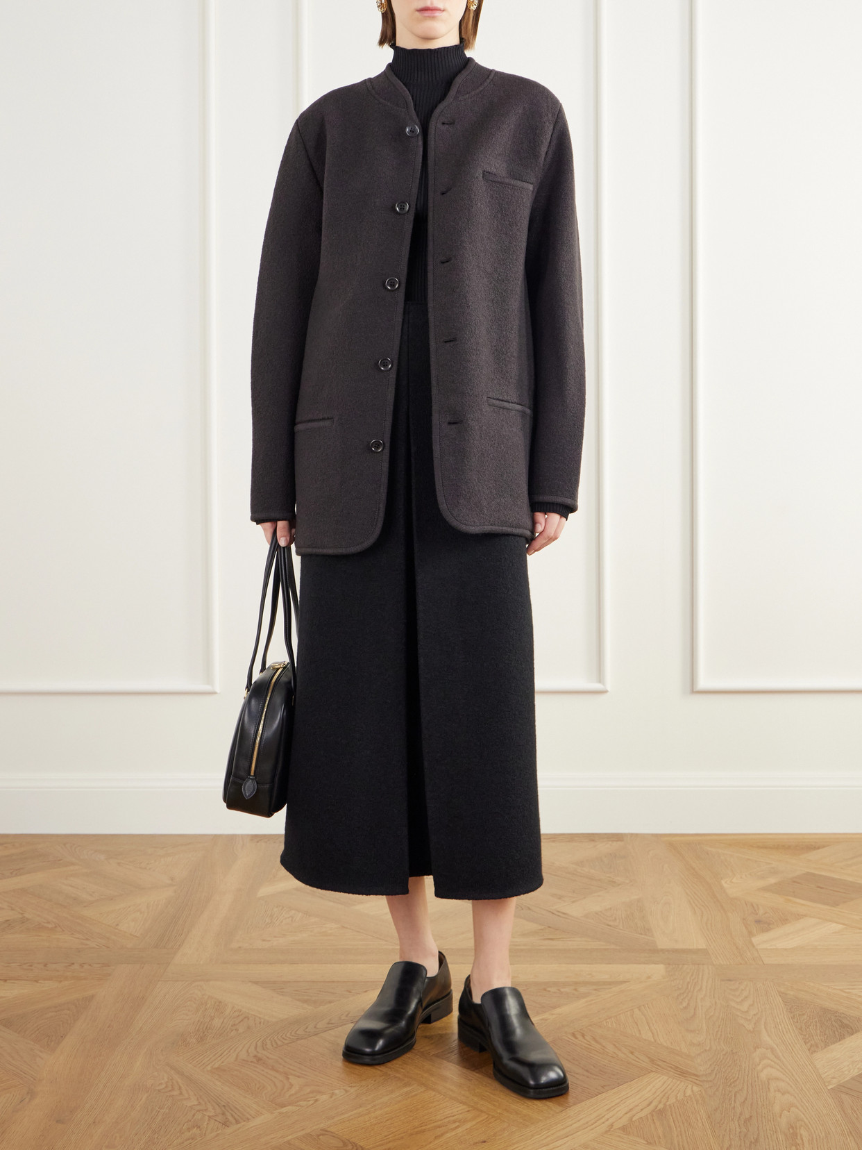Walker Felted Wool-Fleece Wrap Midi