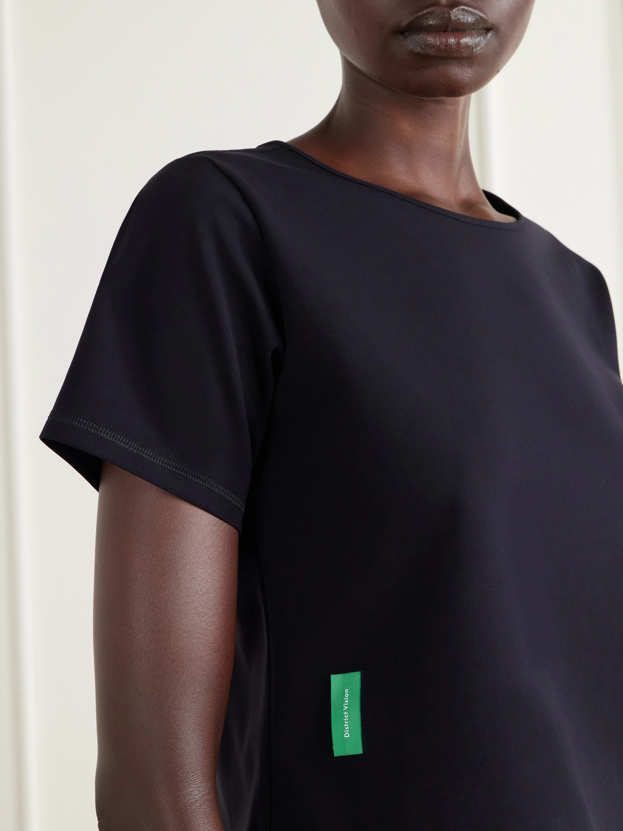 Cropped Logo-Appliquéd Stretch-Jersey T-Shirt