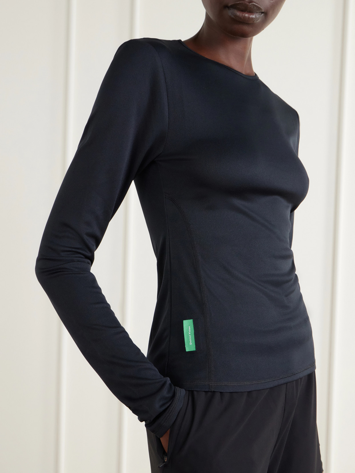 Logo-Appliquéd Paneled Recycled Jersey T-Shirt