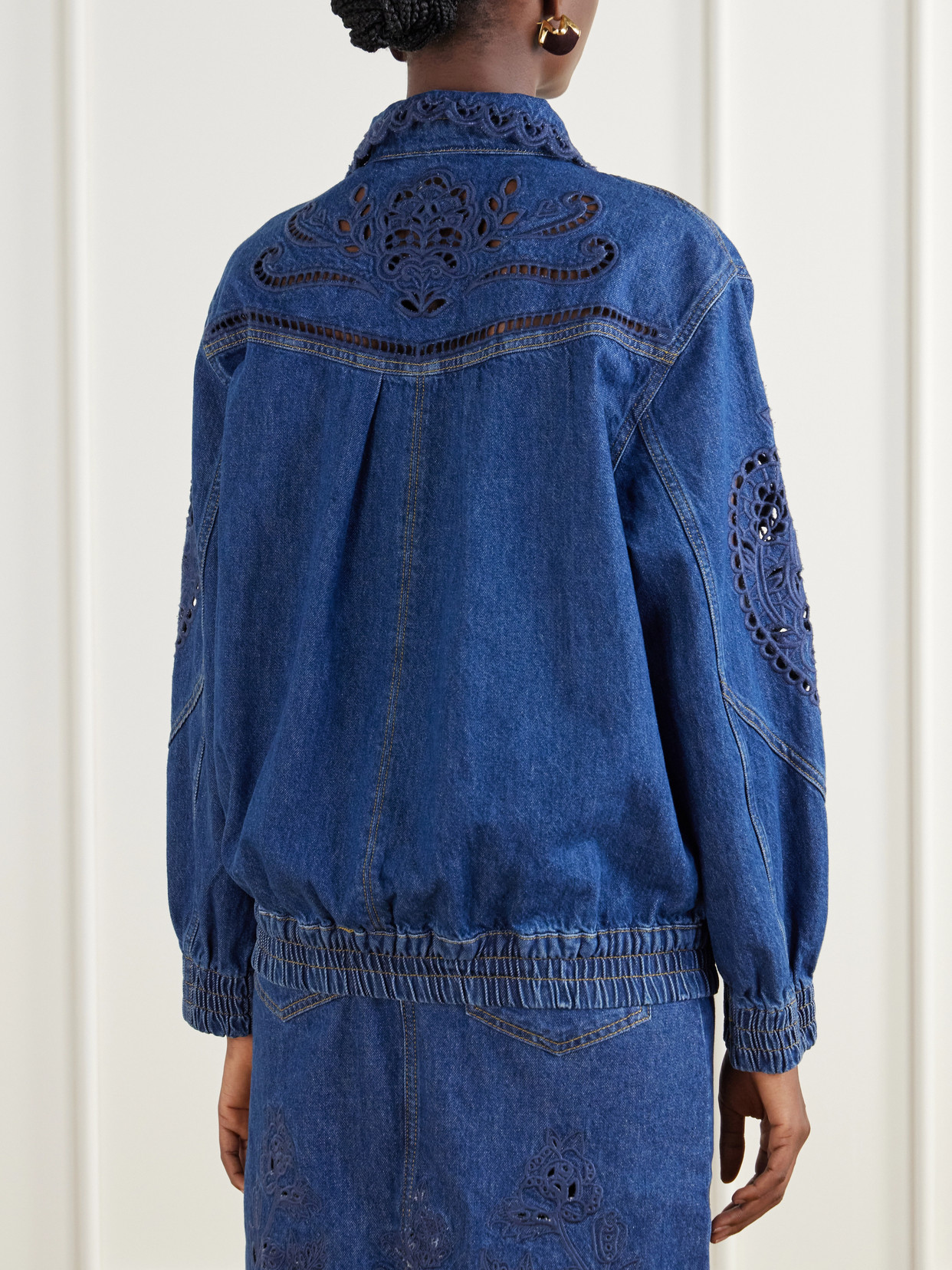 Richilieu Heart Broderie Anglaise Denim Jacket