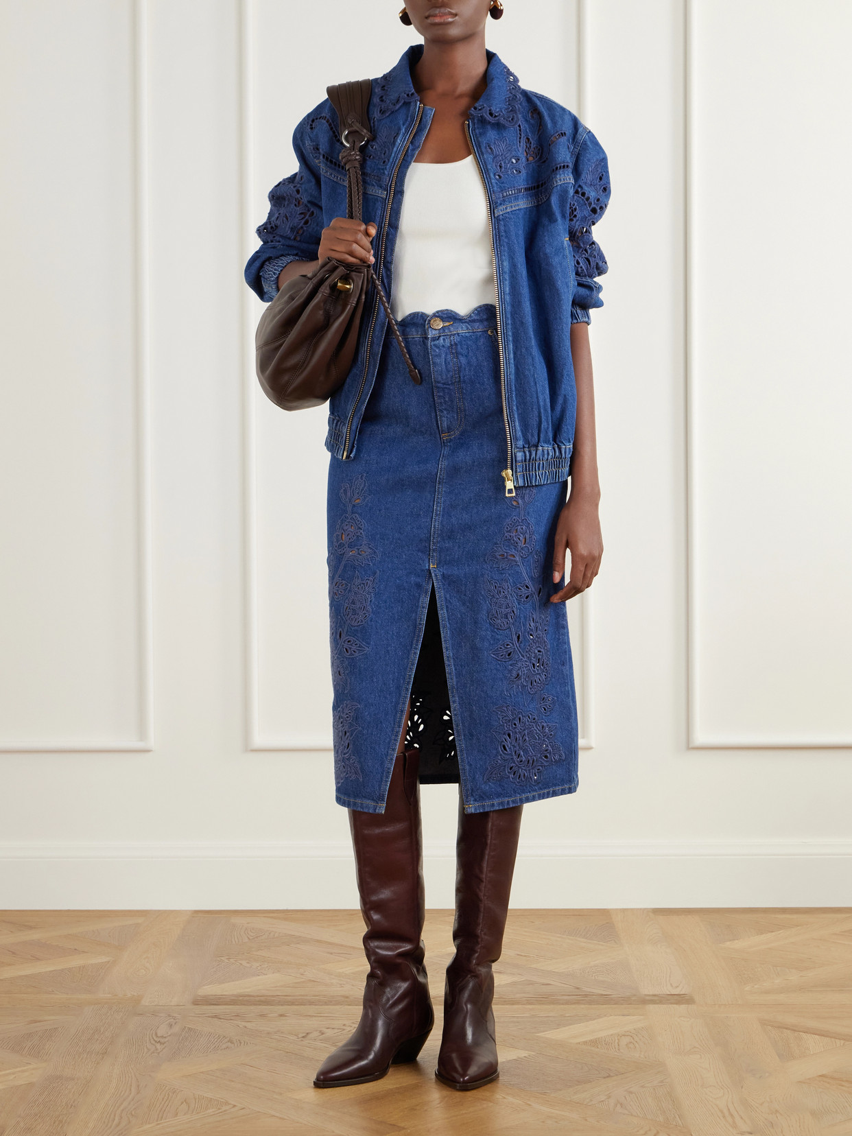 Richilieu Heart Broderie Anglaise Denim Jacket
