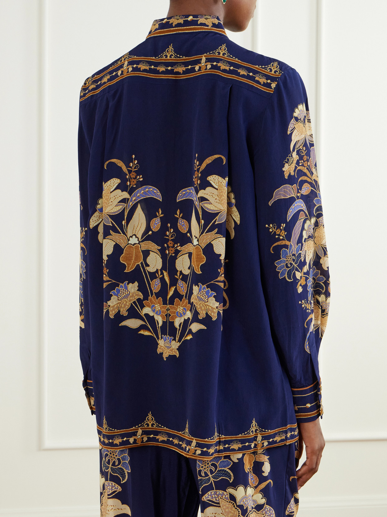 Liz Printed Crepe De Chine Shirt