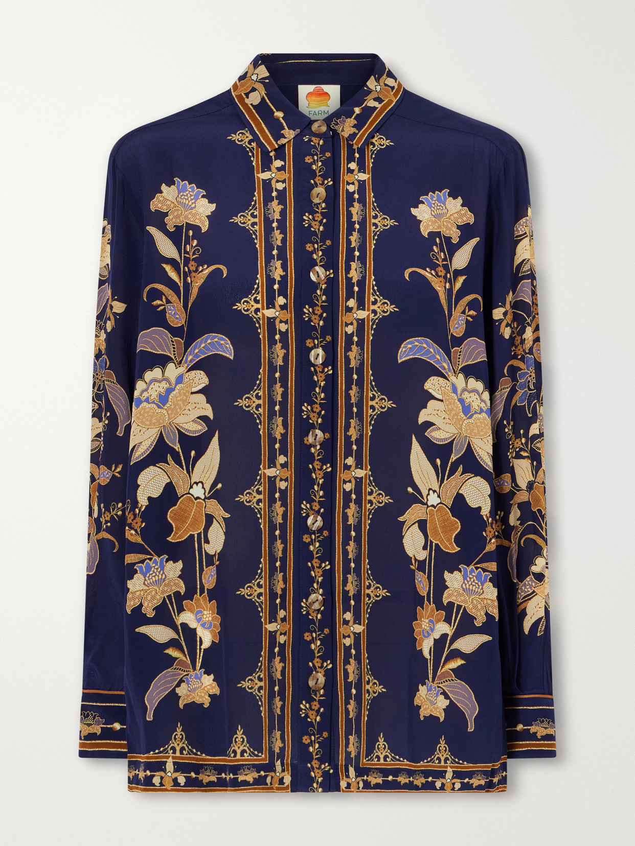 Liz Printed Crepe De Chine Shirt