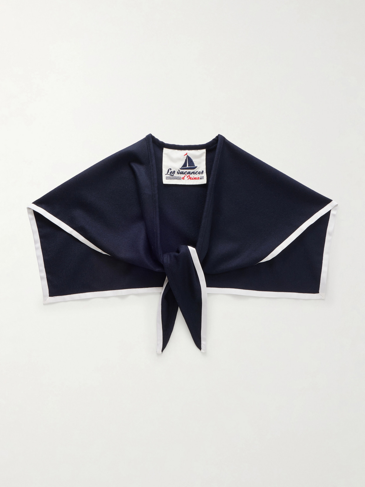 Les Vacances D'irina Wool And Cashmere-blend Scarf In Blue