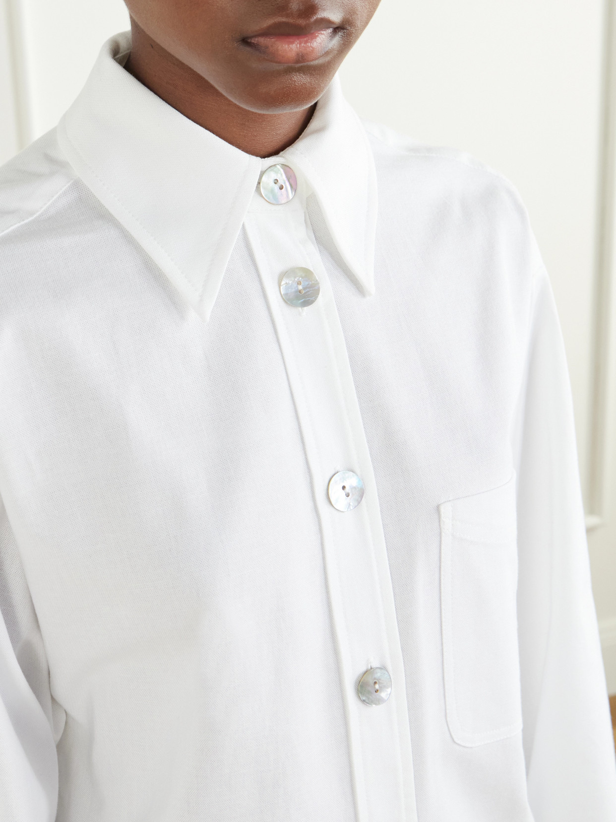 Gathered Cotton Shirt