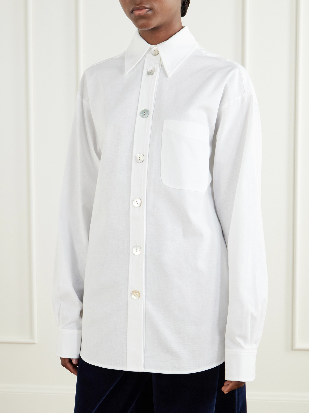 Gathered Cotton Shirt