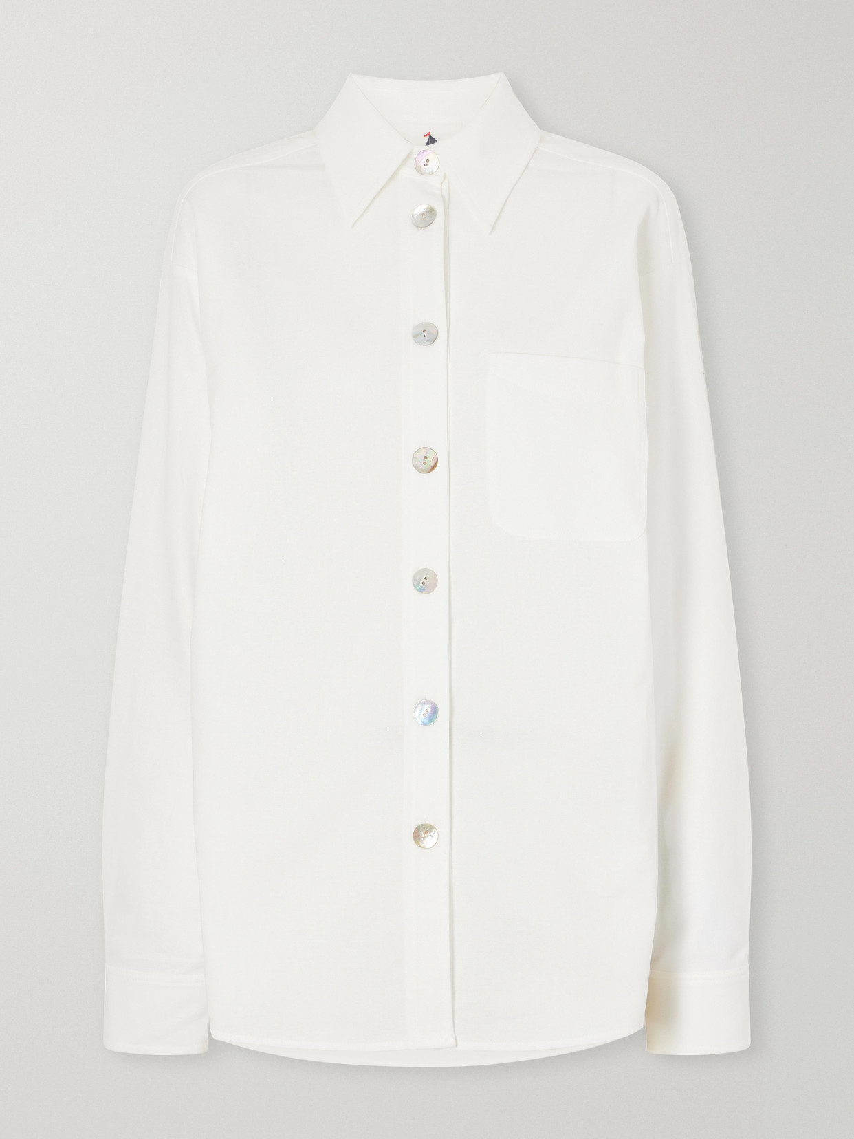 Les Vacances D'irina Gathered Cotton Shirt In White