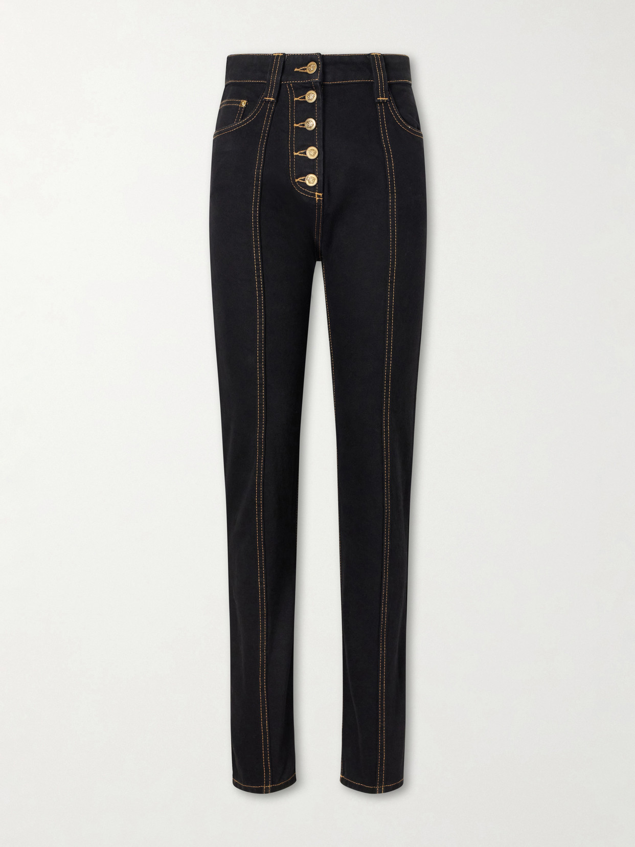 Versace Straight-leg Jeans In Black