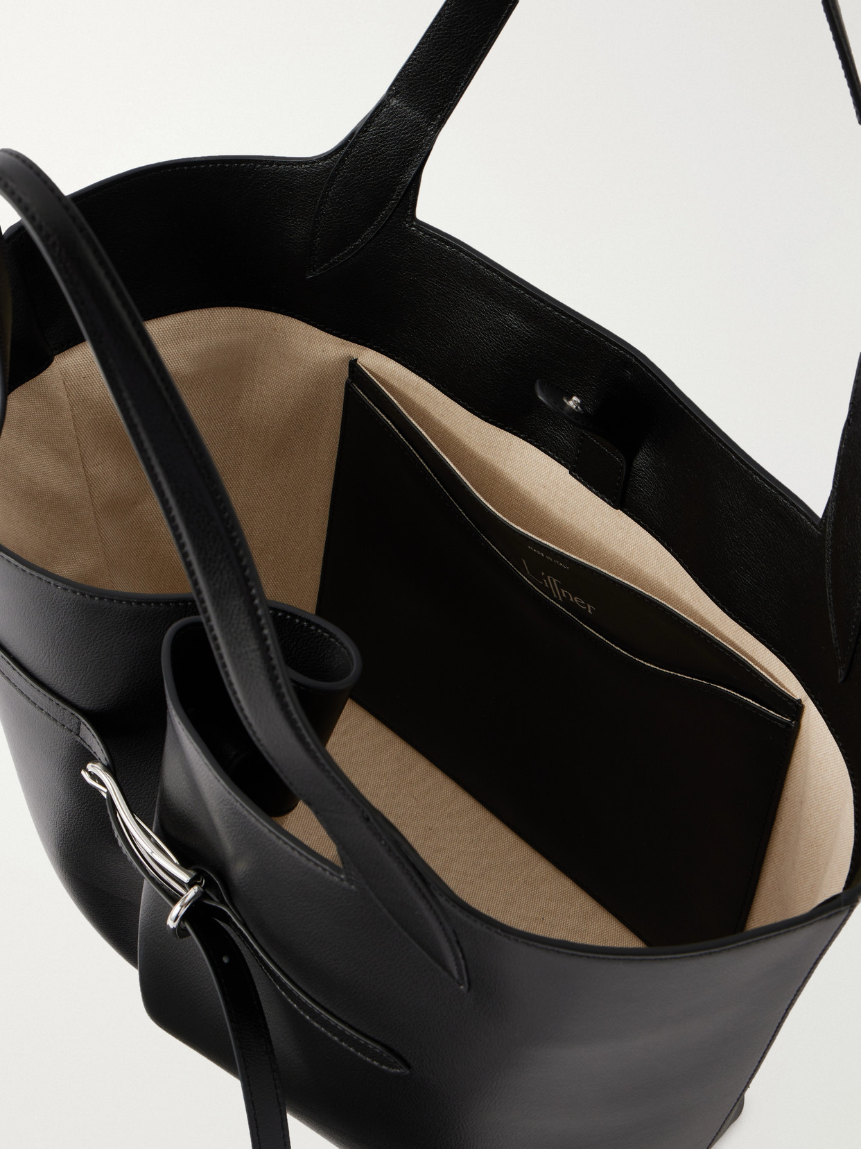 Belted Leather Tote