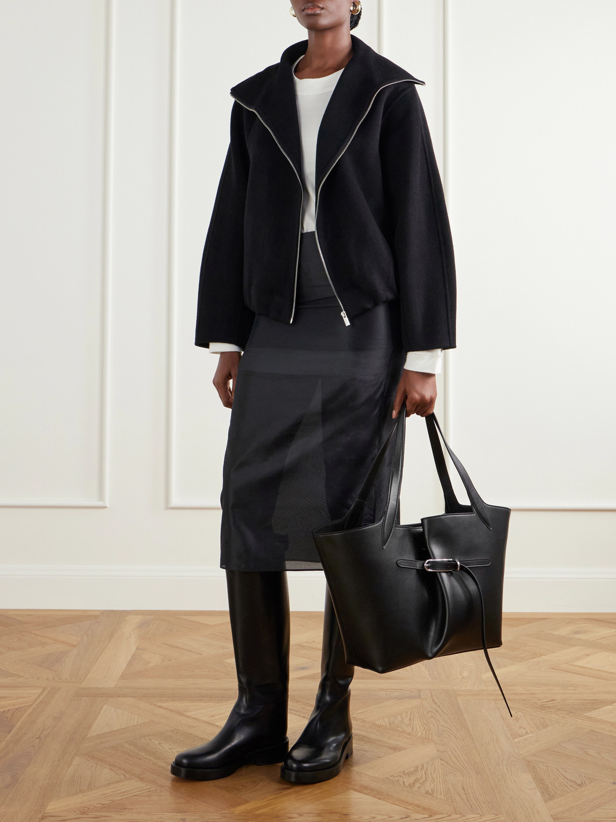 Belted Leather Tote