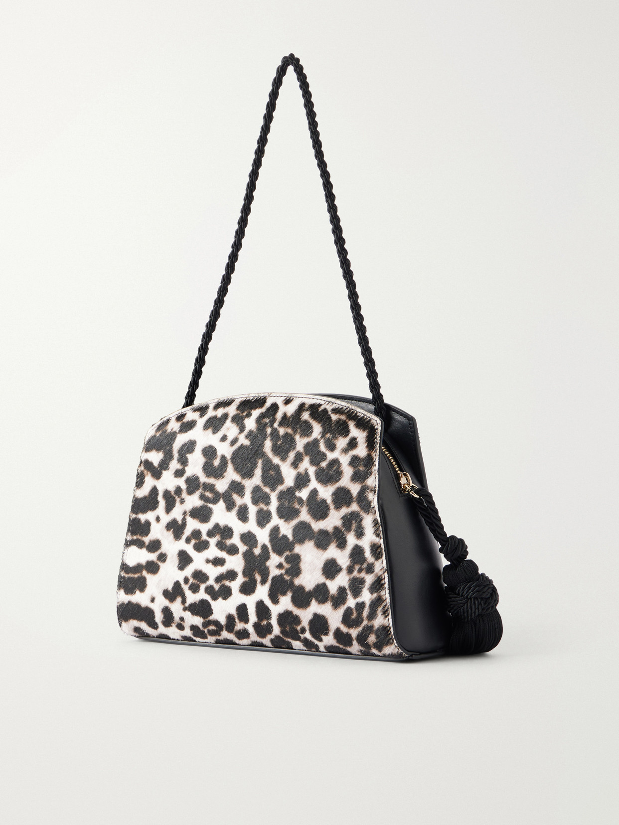 Tassel Animal-Print Calf-Hair Shoulder Bag