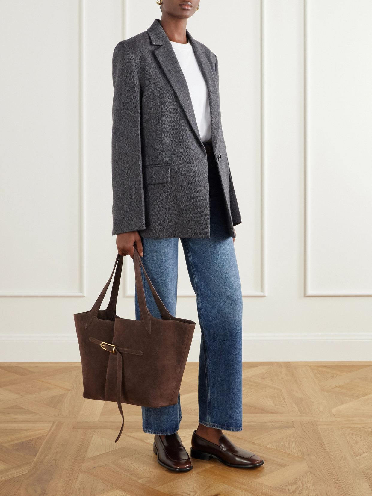 Belted Suede Tote