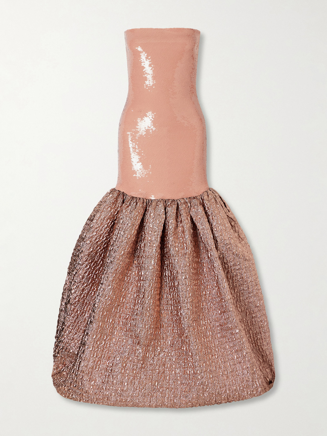 Dima Ayad Sequin-embellished Cloqué Gown In Orange