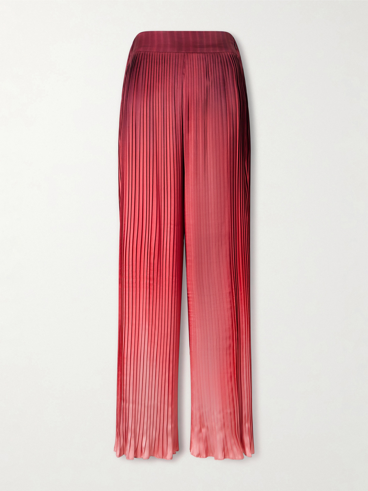 Dima Ayad Ombré Plissé-taffeta Wide-leg Pants In Pink