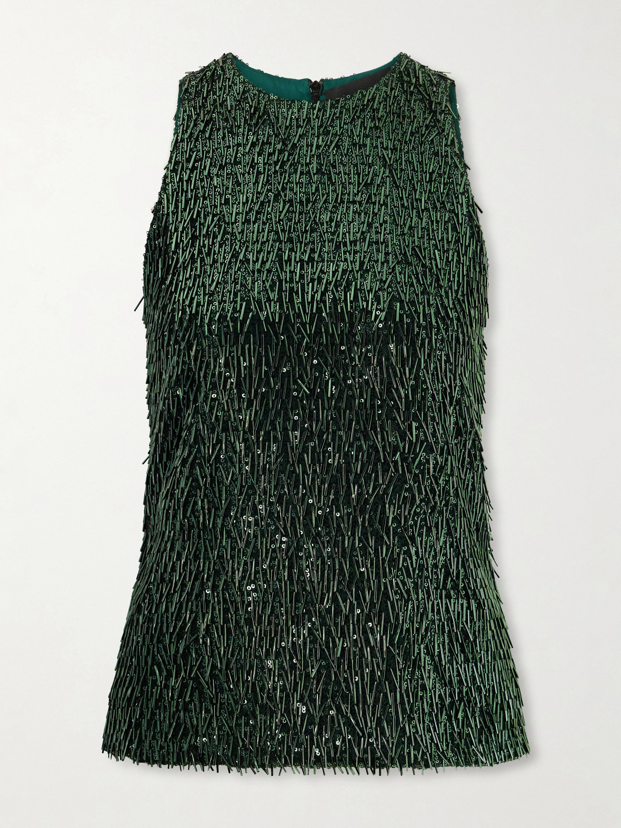 Dima Ayad Sequin-embellished Jersey Blouse In Green