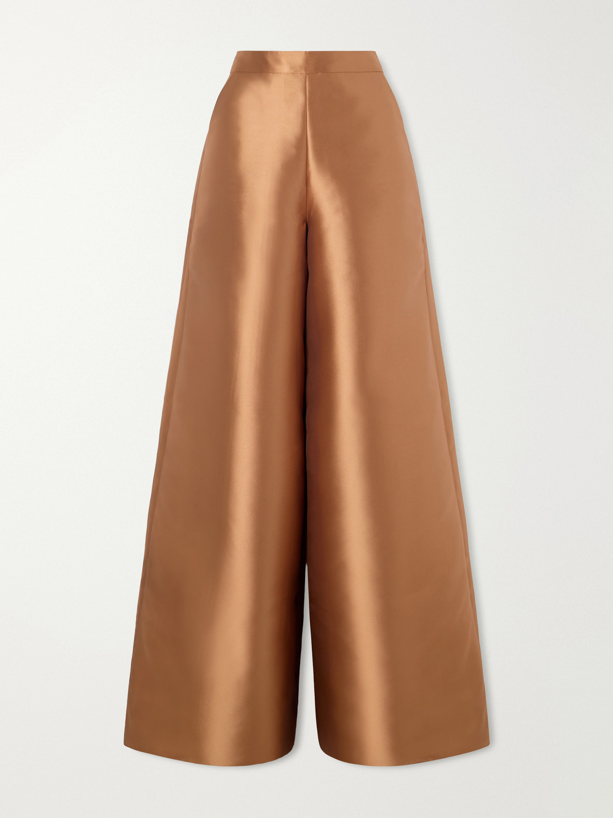 Dima Ayad Satin-twill Wide-leg Pants In Gold