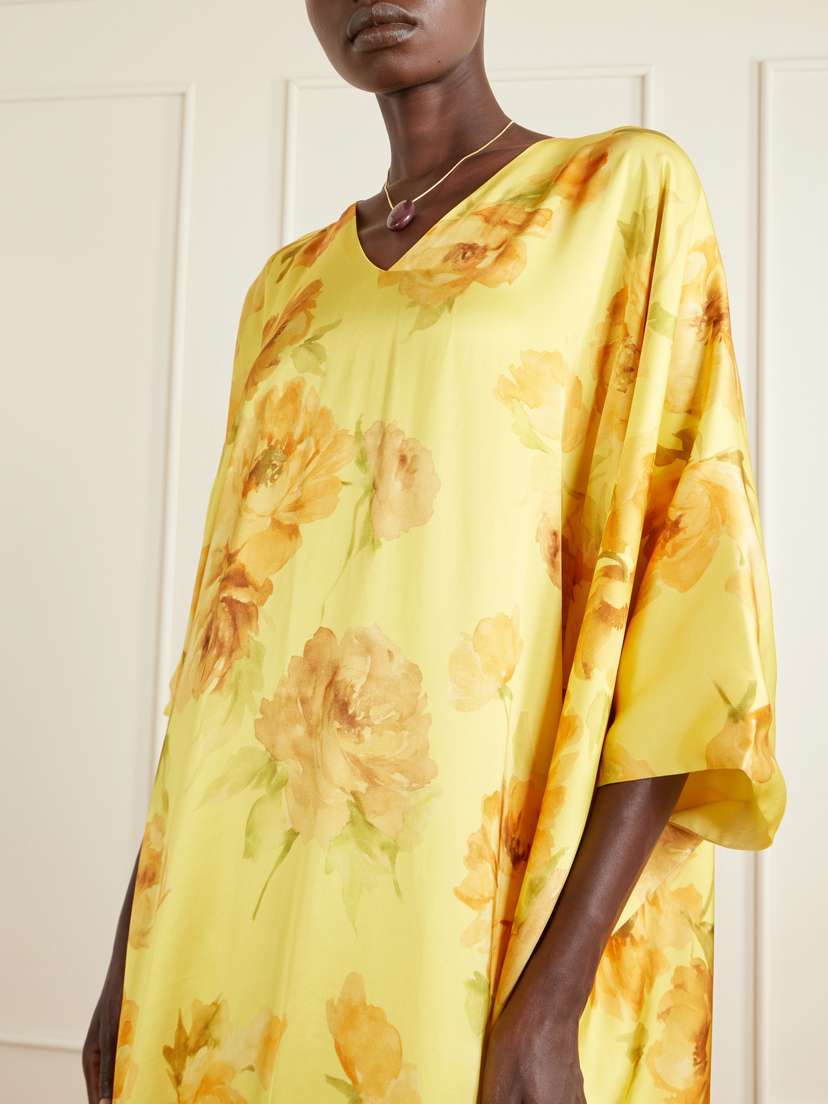 Dima Ayad Floral-print Satin Gown | Thumbnail 4