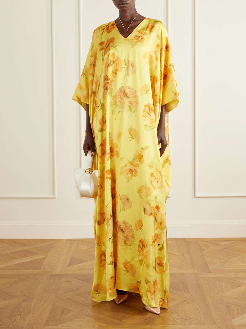 Dima Ayad Floral-print Satin Gown | Thumbnail 2