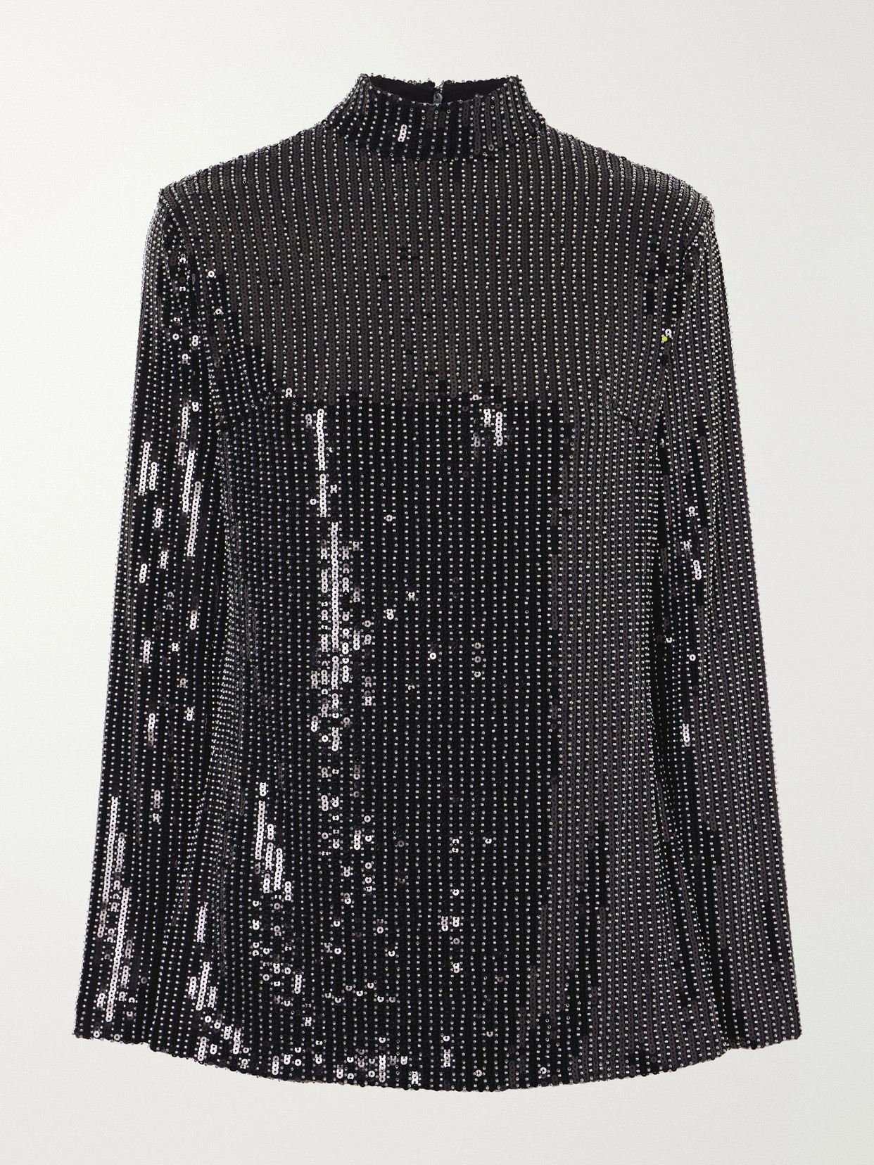 Dima Ayad Studded Sequin-trimmed Jersey Blouse In Black