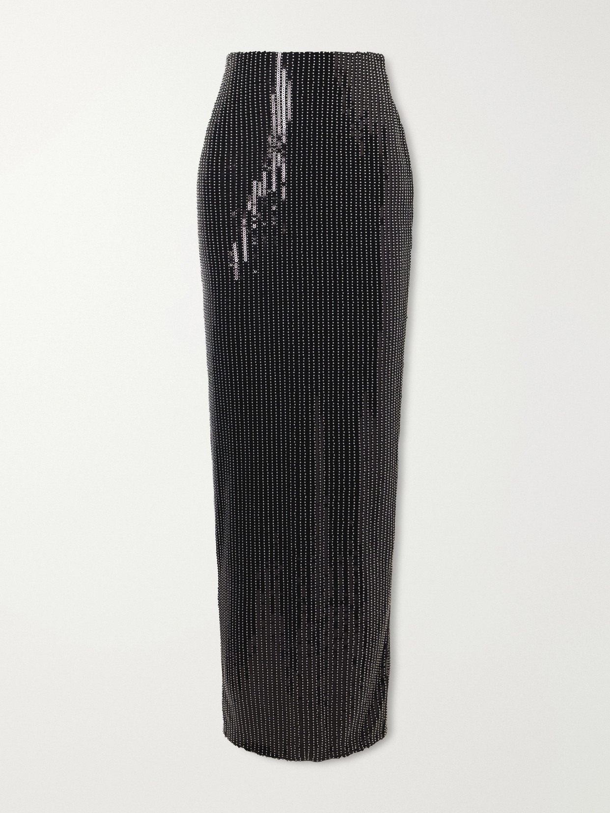 Dima Ayad Studded Sequin-embellished Maxi Skirt In Black