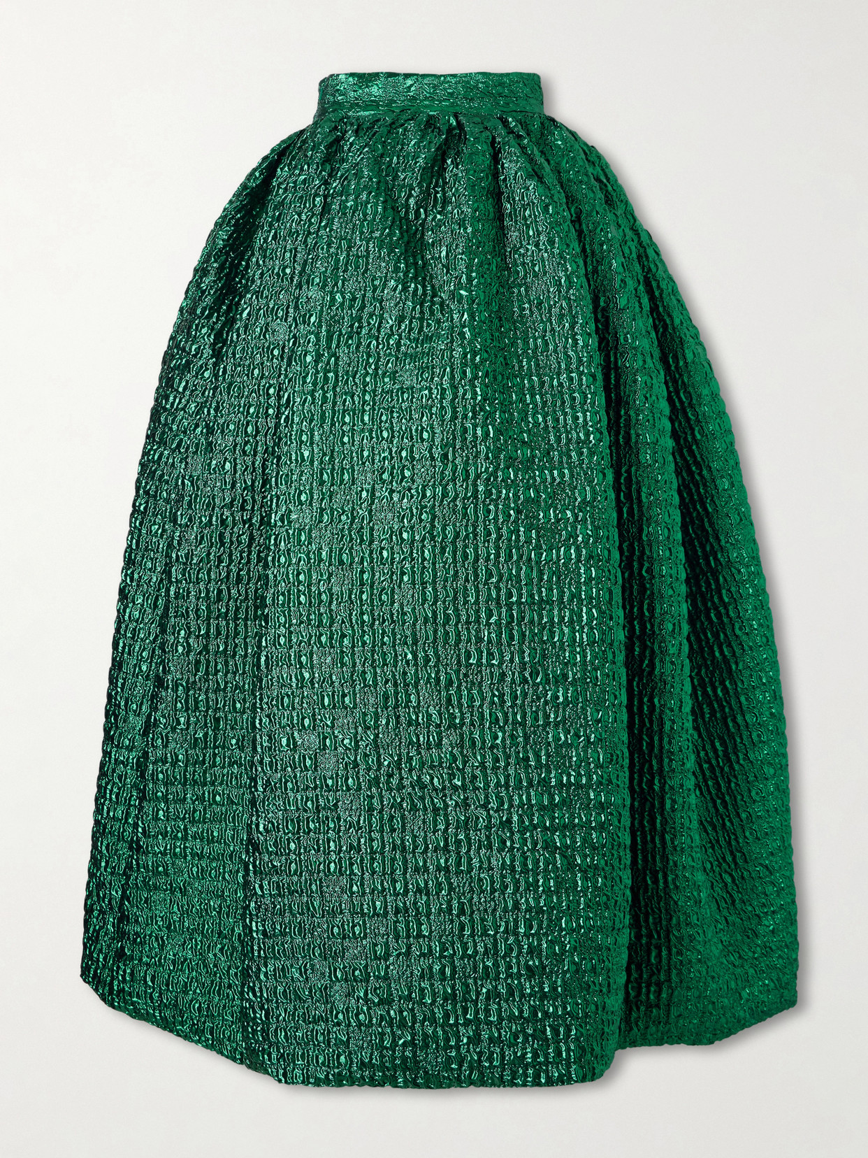 Dima Ayad Cloqué Maxi Skirt In Green