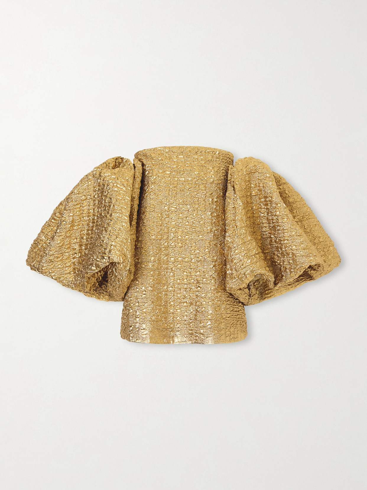 Dima Ayad Cloqué Blouse In Gold