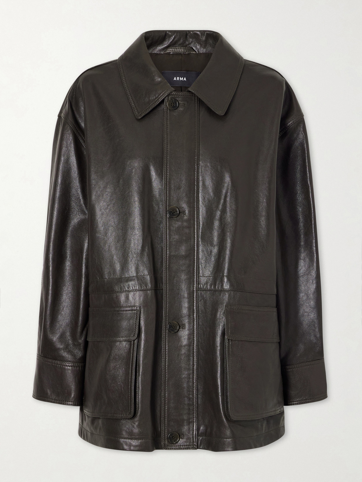 Arma Leather Jacket In Brown