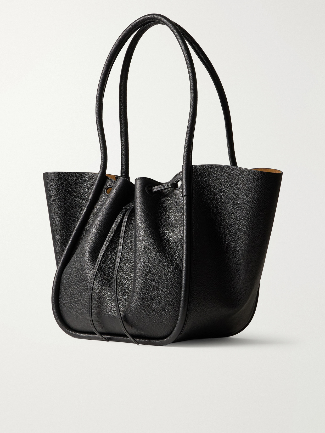 Large Ruched Leather Tote