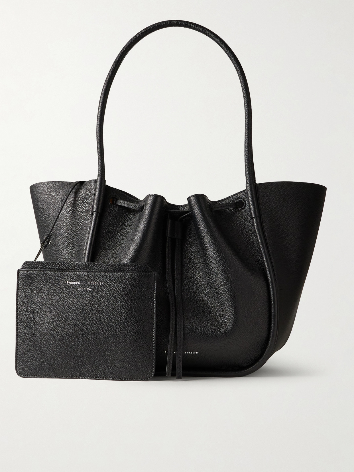 Large Ruched Leather Tote