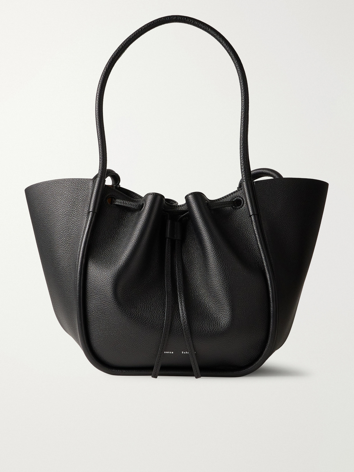 Proenza Schouler Large Ruched Leather Tote In Black