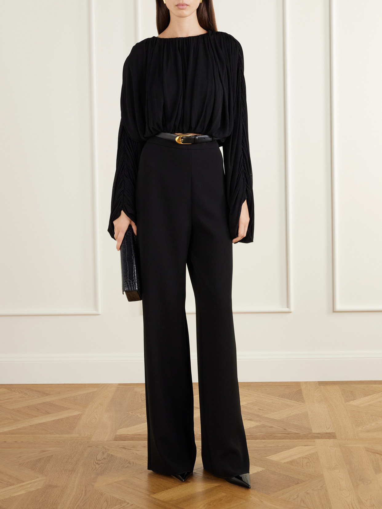 Micka Jersey Draped Blouse