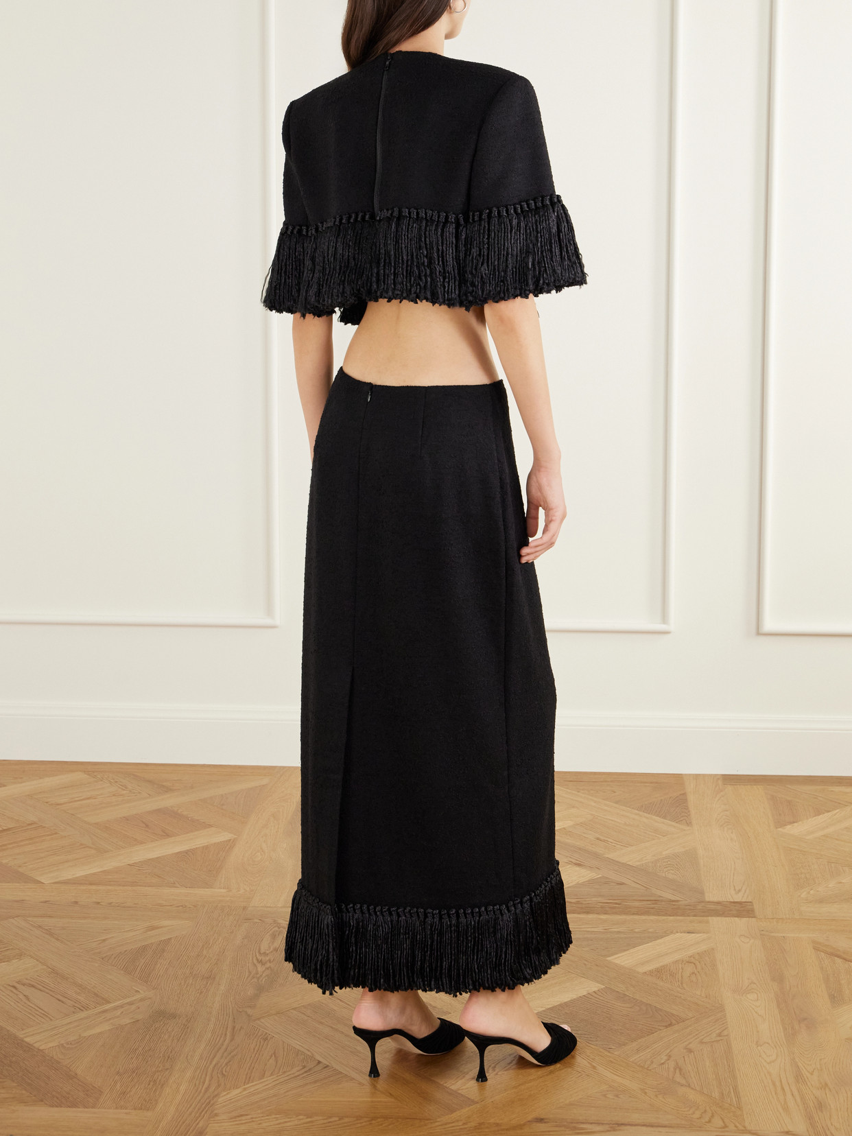 Matilde Fringe-Detail Wool-Blend Maxi