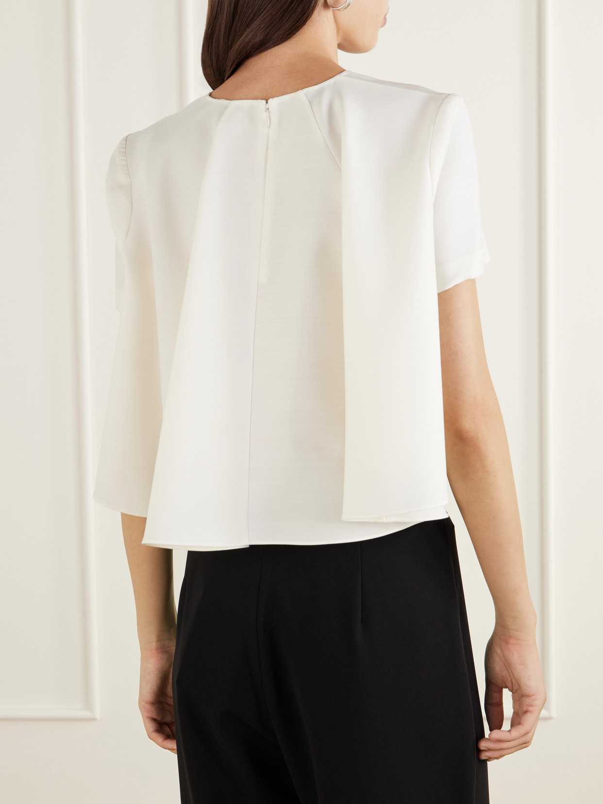 Mariel Faille Wool-Blend Blouse