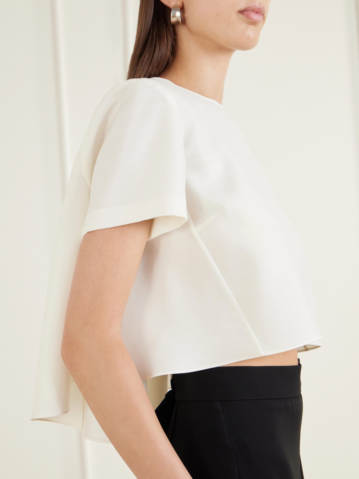 Mariel Faille Wool-Blend Blouse