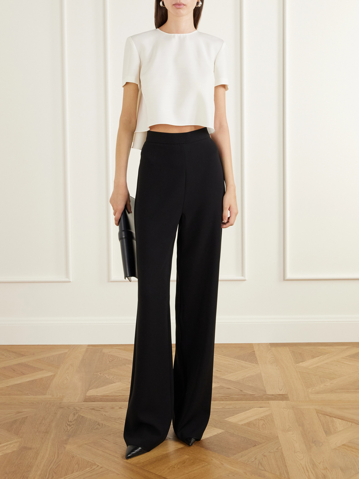 Mariel Faille Wool-Blend Blouse
