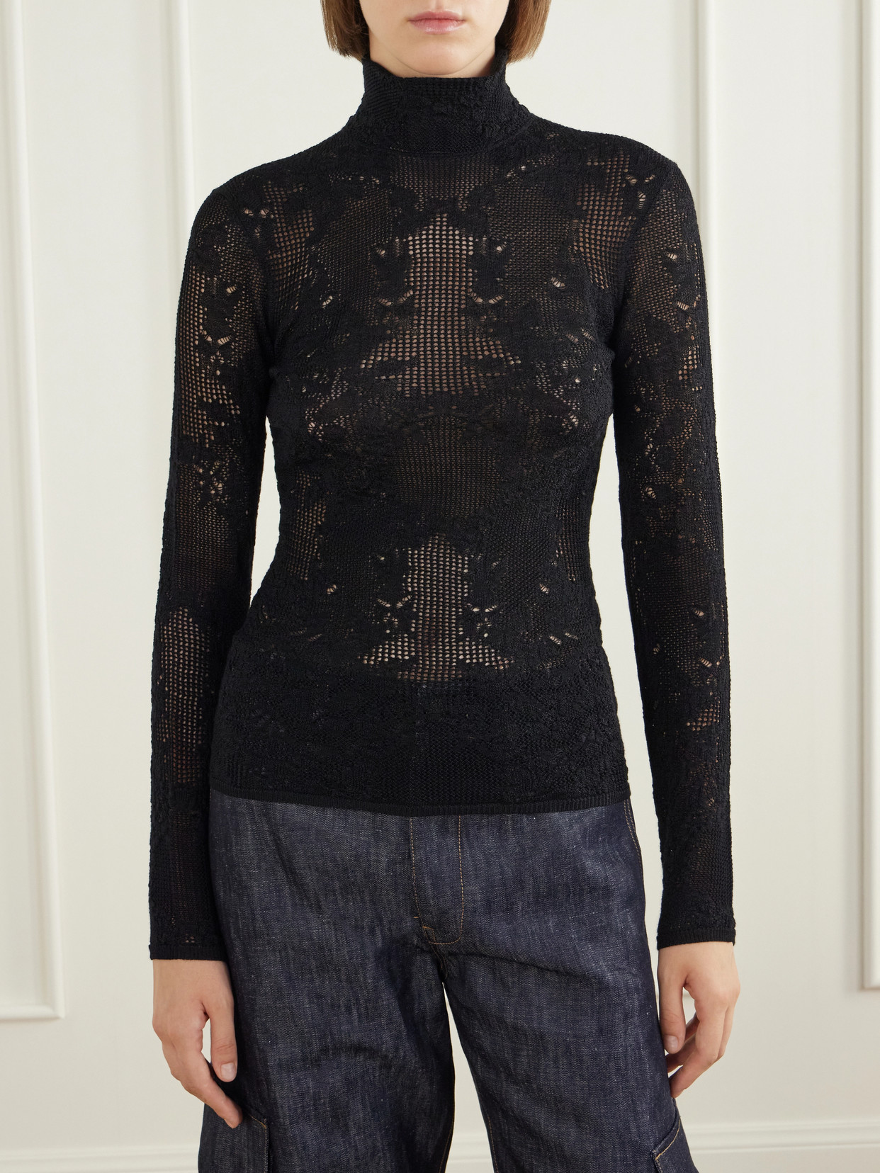 Waite Crochet-Knit Silk And Wool-Blend Top