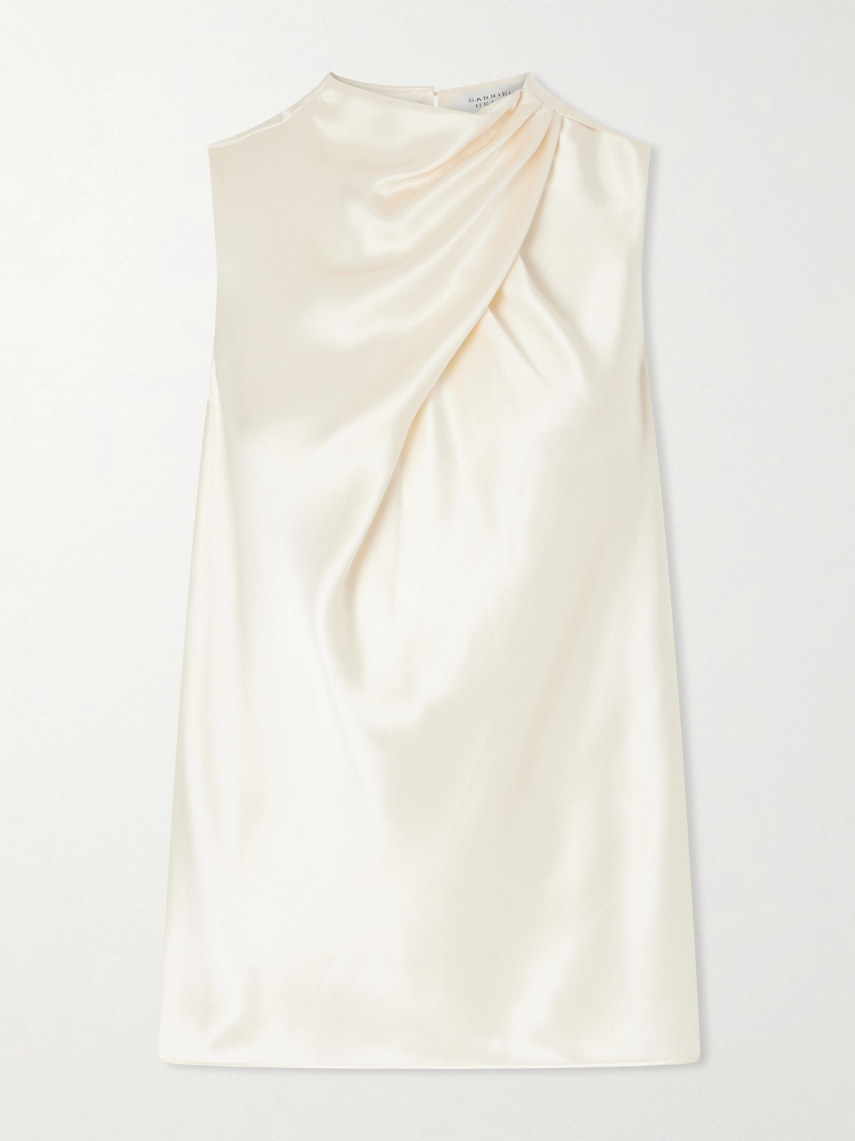Gabriela Hearst Melina Draped Silk-satin Blouse In Neutrals