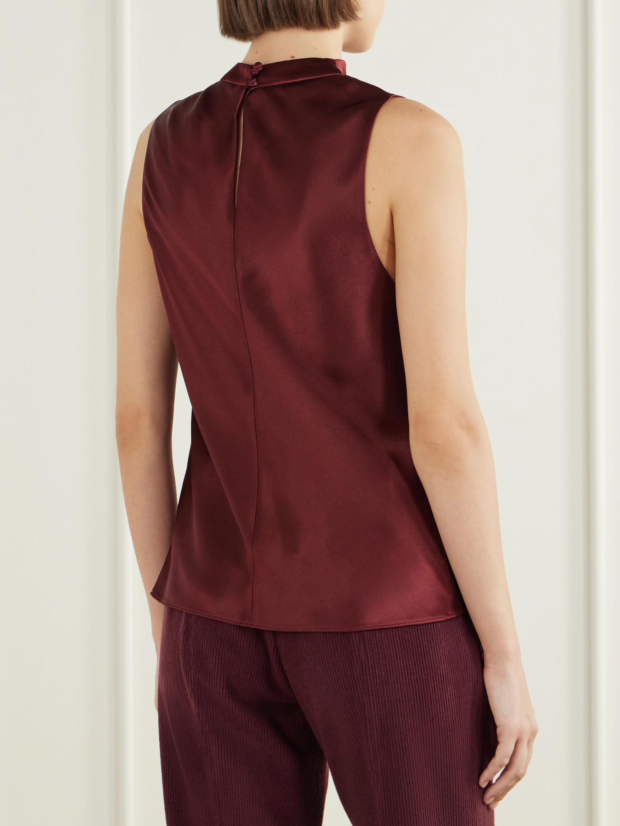 Melina Draped Silk-Satin Blouse