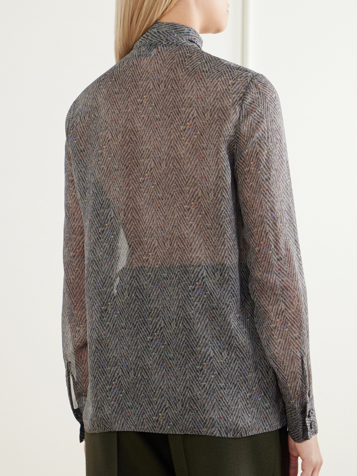 Shildon Printed Silk-Satin Blouse