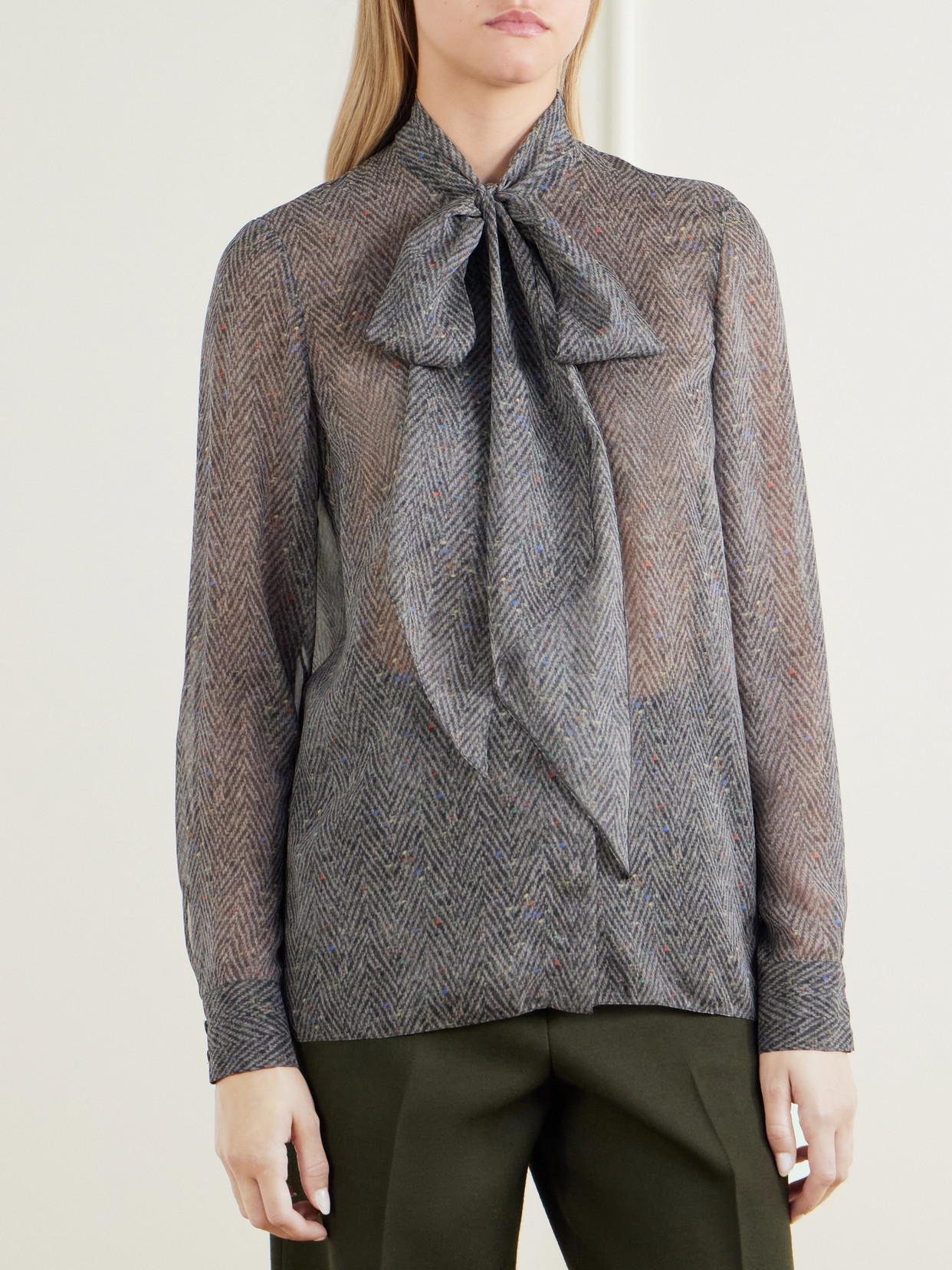 Shildon Printed Silk-Satin Blouse